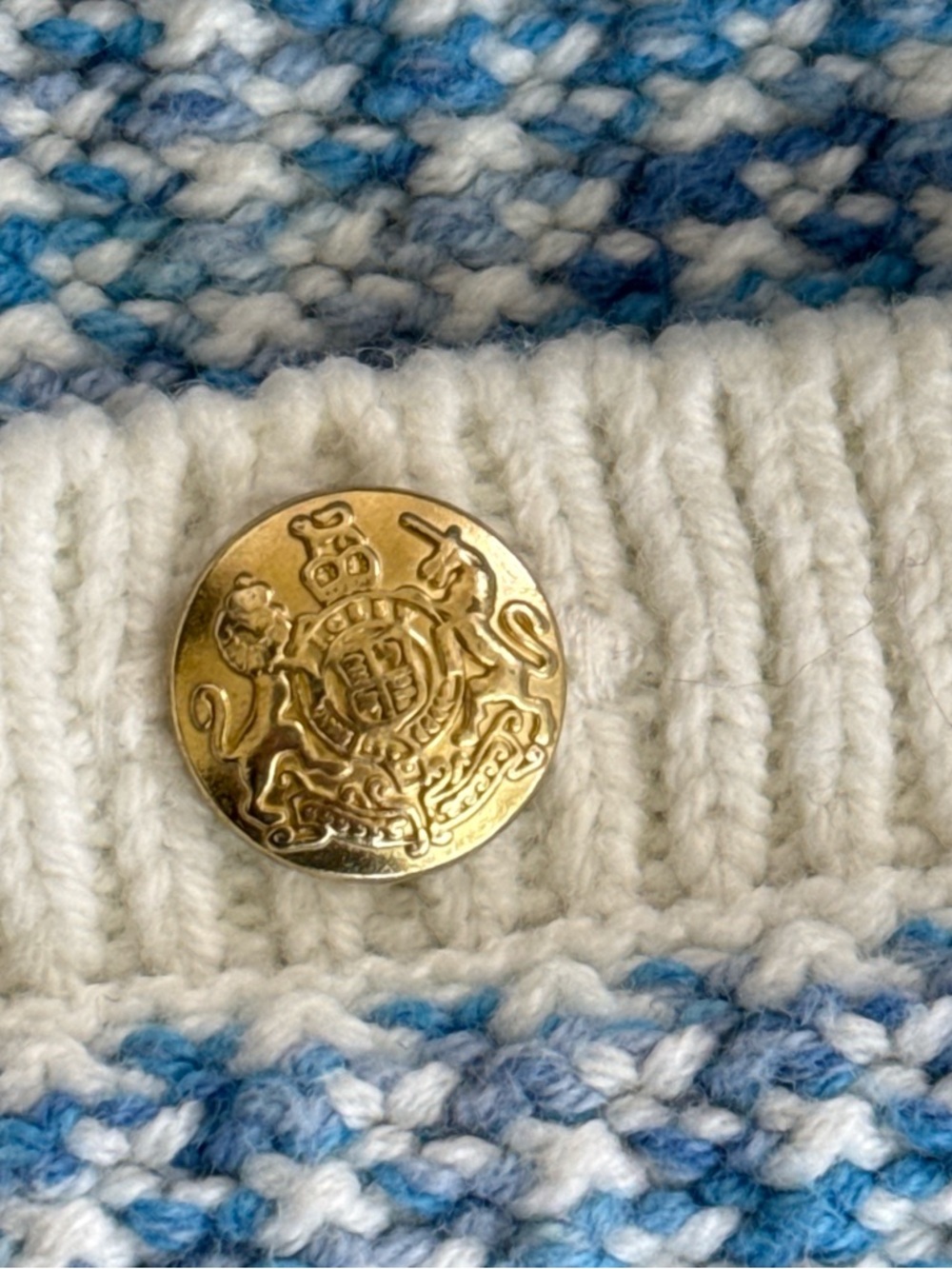 J. Crew Blue and Cream Knit Cardigan Sweater - Picture 3 of 4